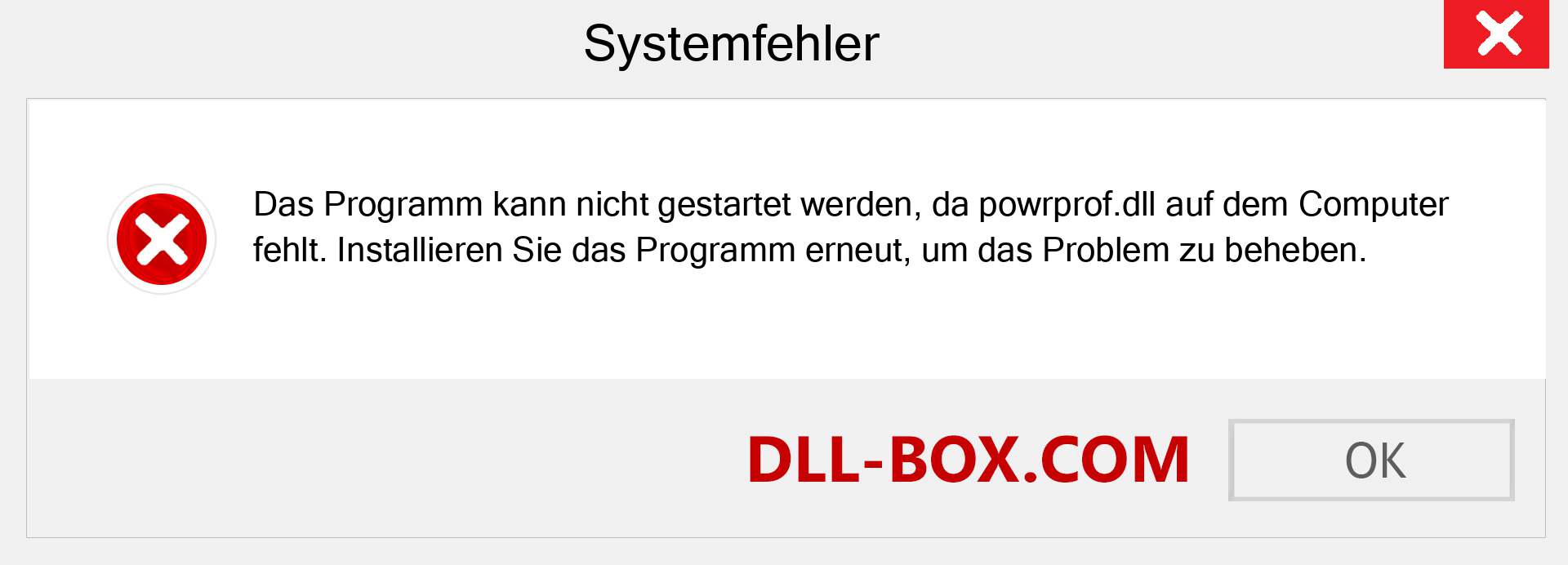 powrprof.dll-Datei fehlt?. Download für Windows 7, 8, 10 - Fix powrprof dll Missing Error unter Windows, Fotos, Bildern